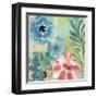 Blue Peach Floral I-Gayle Kabaker-Framed Giclee Print