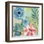 Blue Peach Floral I-Gayle Kabaker-Framed Giclee Print