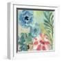 Blue Peach Floral I-Gayle Kabaker-Framed Giclee Print