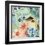 Blue Peach Floral II-Gayle Kabaker-Framed Giclee Print