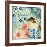 Blue Peach Floral II-Gayle Kabaker-Framed Giclee Print