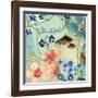 Blue Peach Floral II-Gayle Kabaker-Framed Giclee Print