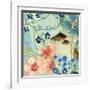 Blue Peach Floral II-Gayle Kabaker-Framed Giclee Print