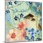 Blue Peach Floral II-Gayle Kabaker-Mounted Giclee Print