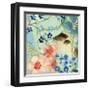 Blue Peach Floral II-Gayle Kabaker-Framed Giclee Print