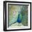 Blue Peacock on Gold-Danhui Nai-Framed Art Print