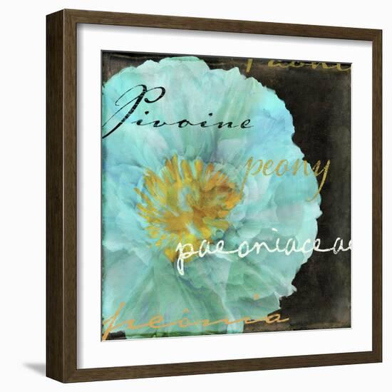 Blue Peony Dark-null-Framed Giclee Print