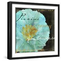 Blue Peony Dark-null-Framed Giclee Print