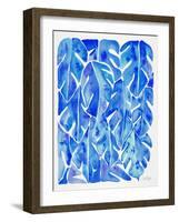 Blue Philodendron-Cat Coquillette-Framed Art Print