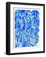 Blue Philodendron-Cat Coquillette-Framed Art Print