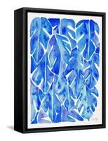 Blue Philodendron-Cat Coquillette-Framed Stretched Canvas