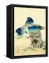 Blue Pigeons-Bairei Kono-Framed Stretched Canvas