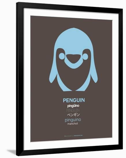 Blue Pinguin Multilingual Poster-NaxArt-Framed Art Print