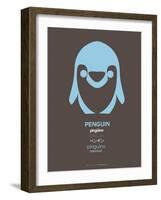 Blue Pinguin Multilingual Poster-NaxArt-Framed Art Print