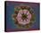 Blue pink red Chrysantheum Mandala-null-Stretched Canvas