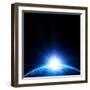 Blue Planet Earth in Outer Space (Image is Completely Drawn)-molodec-Framed Photographic Print