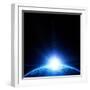 Blue Planet Earth in Outer Space (Image is Completely Drawn)-molodec-Framed Photographic Print