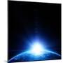 Blue Planet Earth in Outer Space (Image is Completely Drawn)-molodec-Mounted Photographic Print