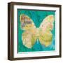 Blue Pop Butterfly-Walter Robertson-Framed Art Print