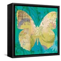 Blue Pop Butterfly-Walter Robertson-Framed Stretched Canvas