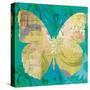Blue Pop Butterfly-Walter Robertson-Stretched Canvas