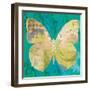 Blue Pop Butterfly-Walter Robertson-Framed Art Print