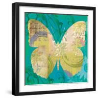 Blue Pop Butterfly-Walter Robertson-Framed Art Print