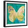 Blue Pop Butterfly-Walter Robertson-Framed Art Print