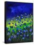 Blue Poppies 674160-Pol Ledent-Framed Stretched Canvas