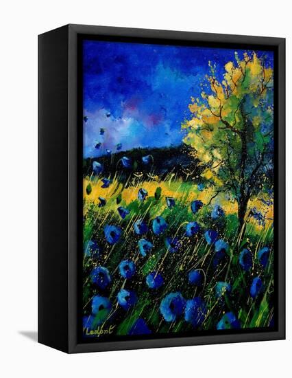 Blue Poppies 67-Pol Ledent-Framed Stretched Canvas