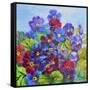 Blue Primroses-Joan Thewsey-Framed Stretched Canvas