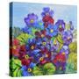 Blue Primroses-Joan Thewsey-Stretched Canvas