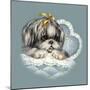 Blue Puppy Box Top-Peggy Harris-Mounted Giclee Print