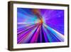 Blue Purple Rail Abstract Underground Railway Pudong Bund Shanghai, China. Black Hole of Shanghai-William Perry-Framed Photographic Print