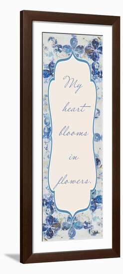 Blue Quadrefoil With Words II-Patricia Pinto-Framed Art Print