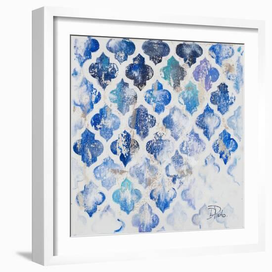 Blue Quatrefoil II-Patricia Pinto-Framed Art Print