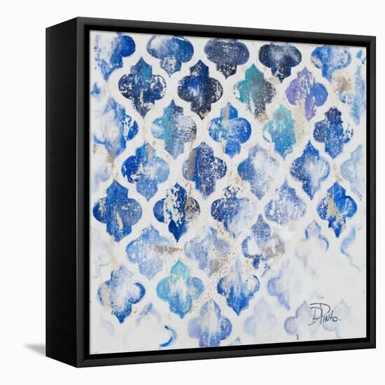 Blue Quatrefoil II-Patricia Pinto-Framed Stretched Canvas