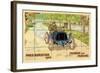 Blue Race Car in the Country-null-Framed Art Print