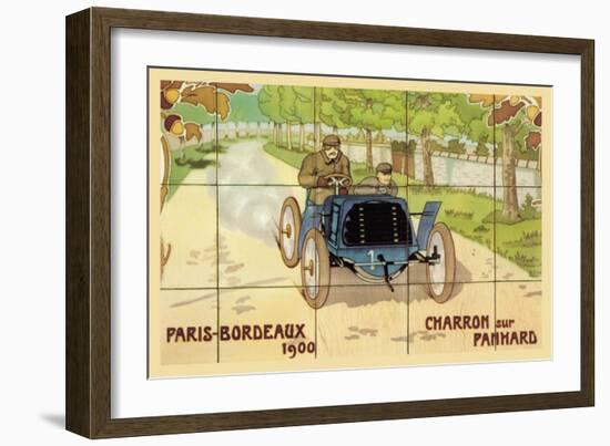 Blue Race Car in the Country-null-Framed Art Print