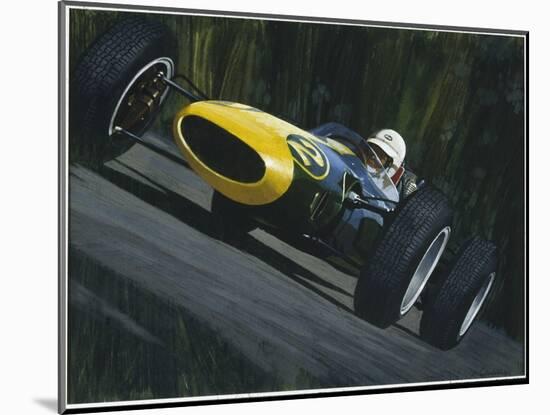 Blue Race Car-William Vanderdasson-Mounted Giclee Print