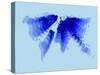 Blue Radiant World Map-NaxArt-Stretched Canvas