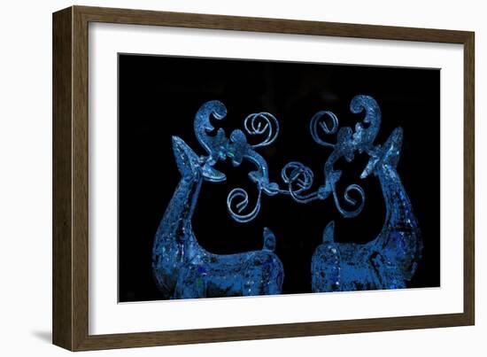 Blue Reindeer Repainted Photograph-Joy Lions-Framed Giclee Print