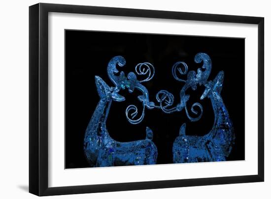 Blue Reindeer Repainted Photograph-Joy Lions-Framed Giclee Print