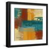 Blue Retro Car-Yashna-Framed Art Print