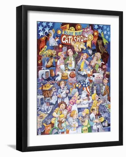 Blue Ribbon Cat Show-Bill Bell-Framed Giclee Print