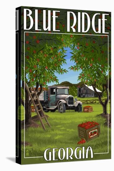 Blue Ridge, Georgia - Apple Harvest-Lantern Press-Stretched Canvas