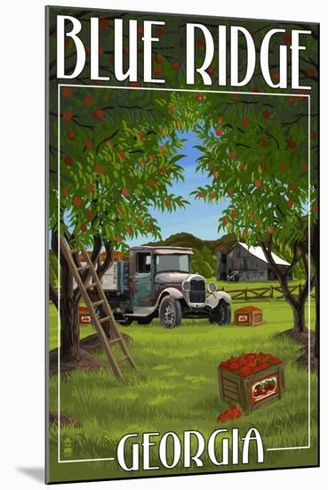 Blue Ridge, Georgia - Apple Harvest-Lantern Press-Mounted Art Print