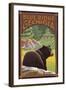 Blue Ridge, Georgia - Bear in Forest-Lantern Press-Framed Art Print