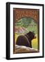 Blue Ridge, Georgia - Bear in Forest-Lantern Press-Framed Art Print