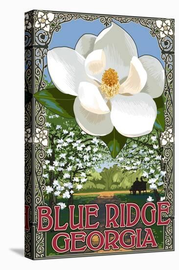 Blue Ridge, Georgia - Magnolia-Lantern Press-Stretched Canvas